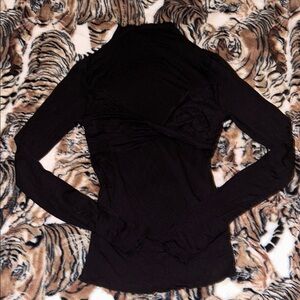 Chic Black Long Sleeve Women's Top